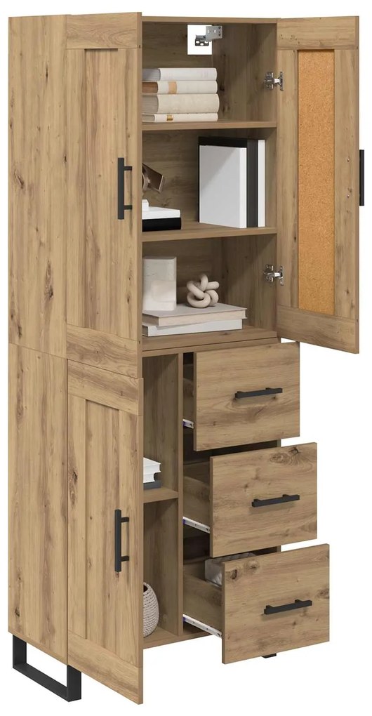 vidaXL Highboard Artisan Oak 69,5 x 34 x 180 εκ. Επεξεργασμένο ξύλο