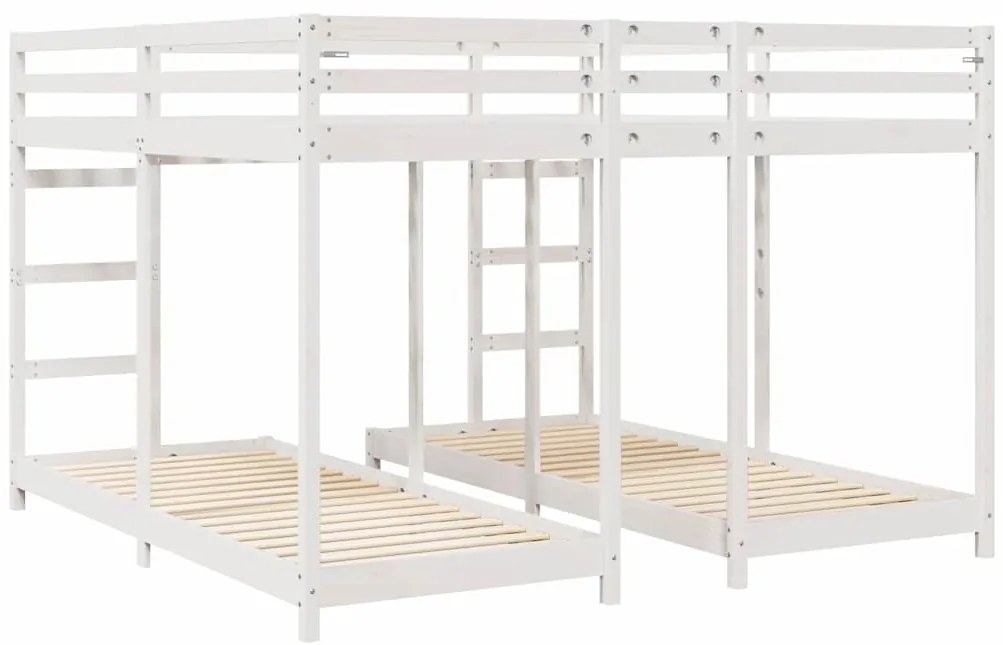 vidaXL Σκελετός Κουκέτας Τριών Επιπέδων Λευκό 200 x 200 cm