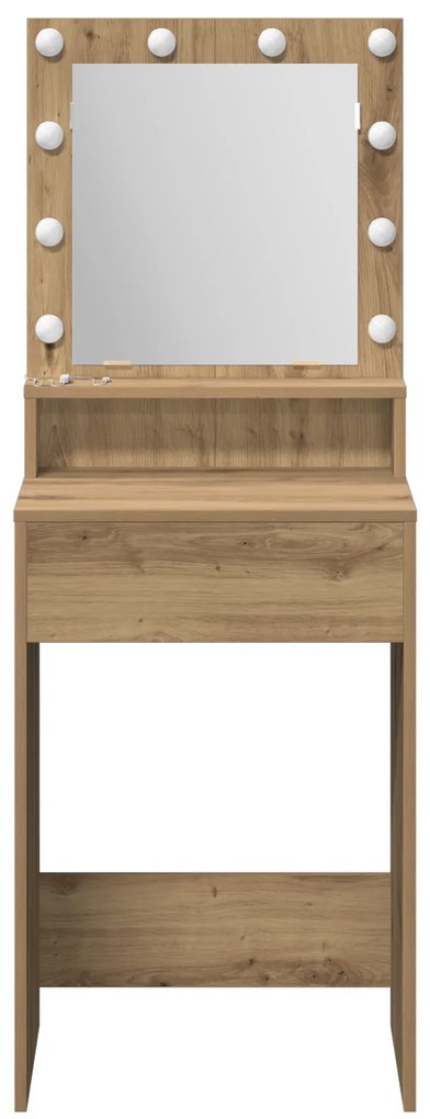 vidaXL Καθρέφτης με LED Φώταartisan oak 50x41x135 εκ