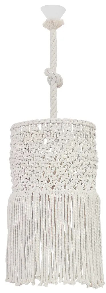 Φωτιστικό Οροφής Μονόφωτο Heronia Macrame 04 Handmade 31-1068 Rope/White