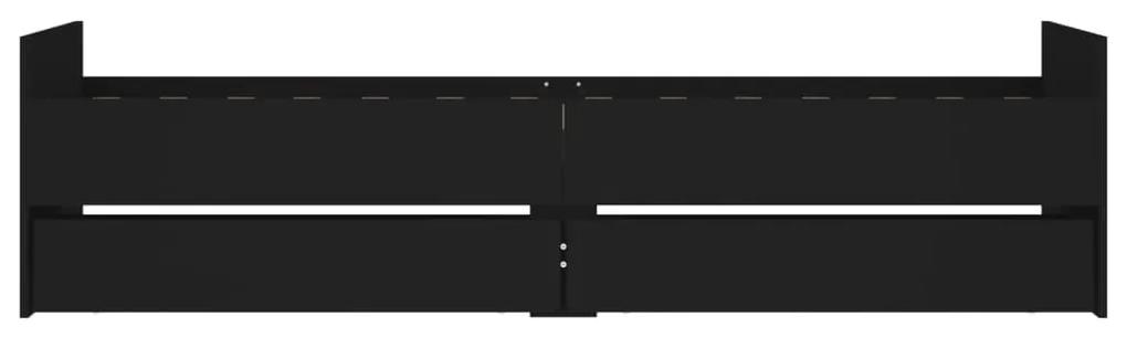 vidaXL Πλαίσιο Κρεβατιού με Συρτάρια Μαύρο 90x200 εκ