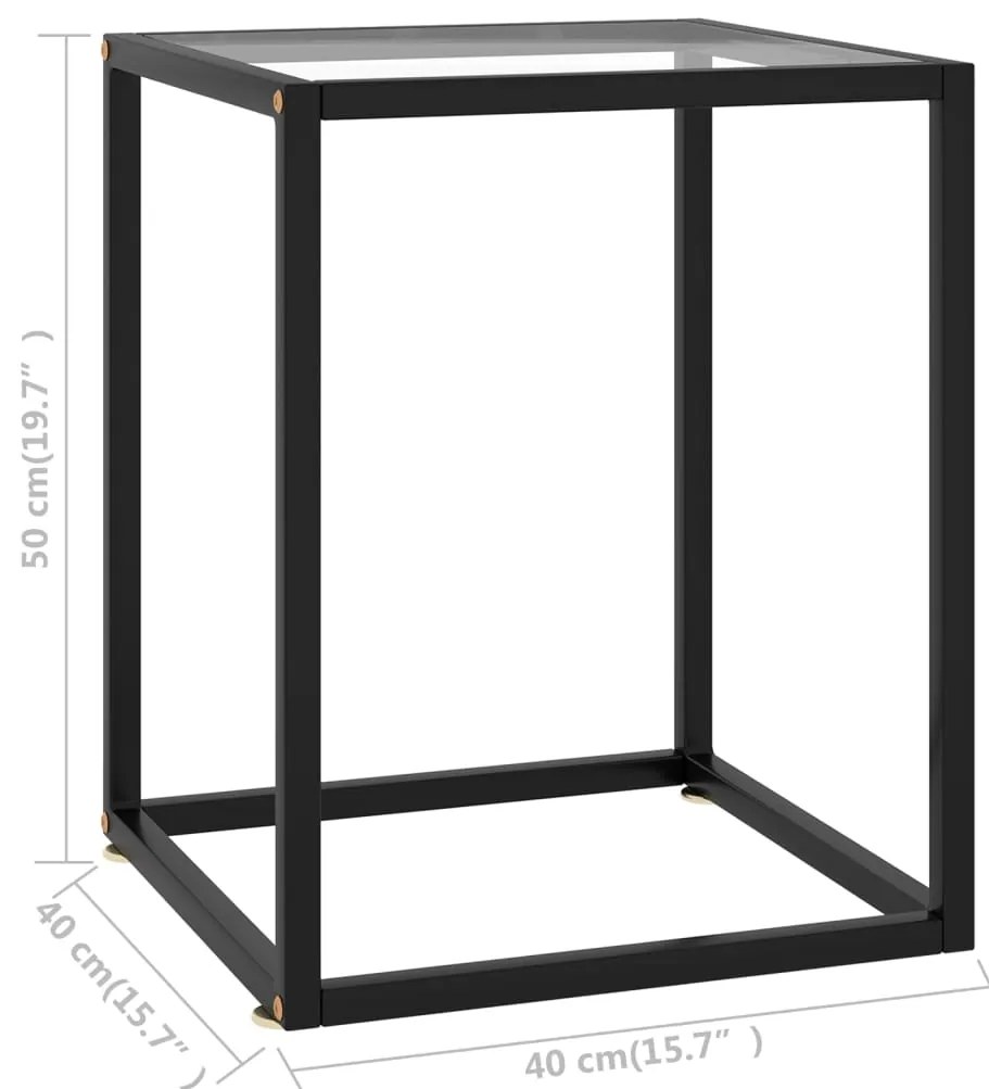 vidaXL Τραπεζάκι Σαλονιού Μαύρο 40 x 40 x 50 εκ. με Ψημένο Γυαλί