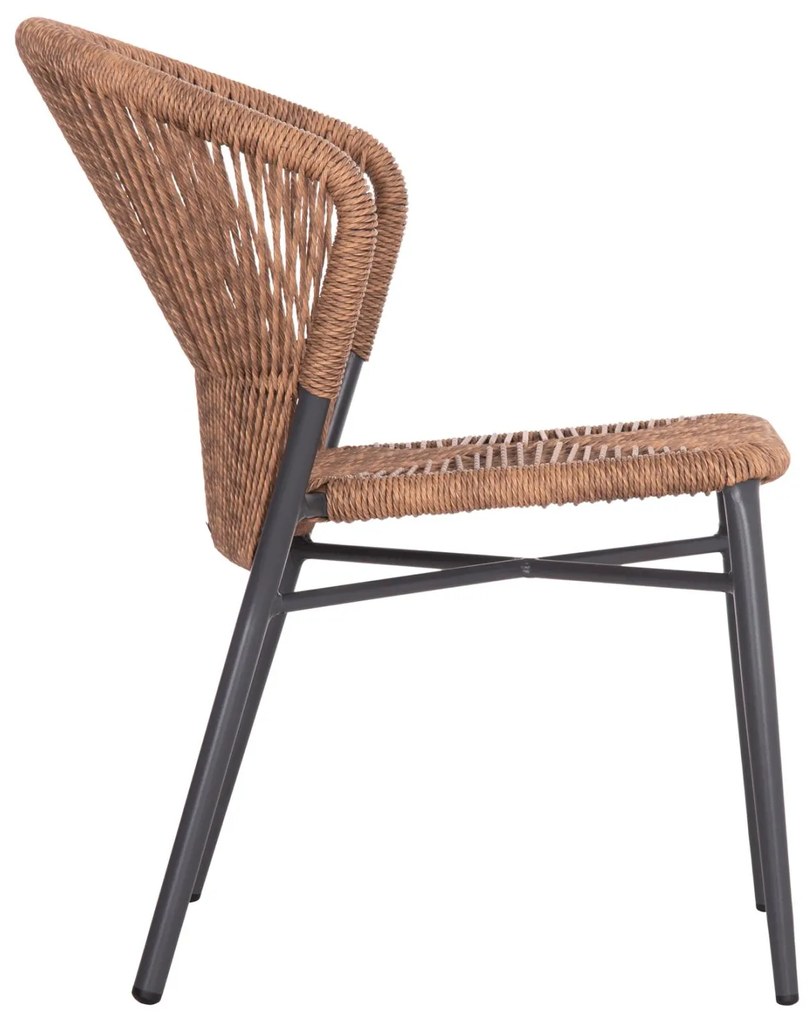Καρέκλα LYNN C6267.01 Αλουμινίου Ανθρακί με P.E. Rattan Φυσικό 57x61x79Υ εκ. 57x61x79 εκ.