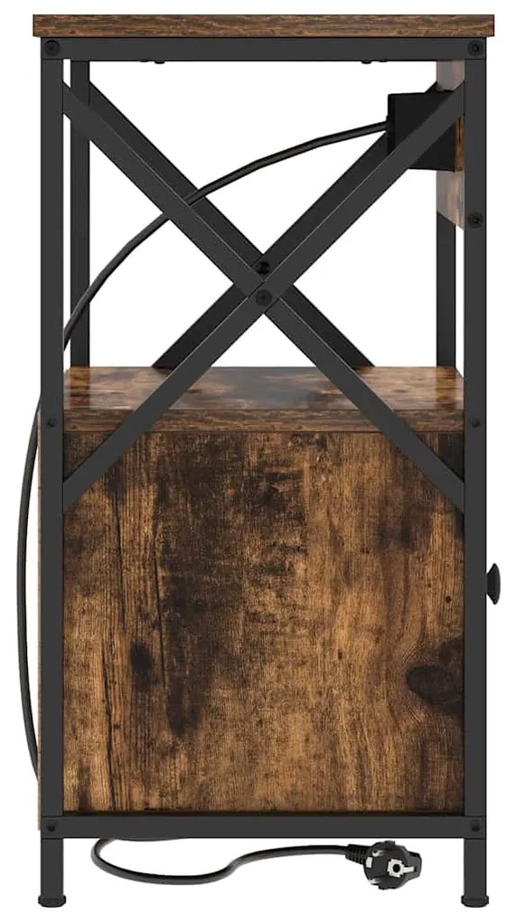 vidaXL Κομοδίνο Καπνιστή δρυς 40 x 31 x 60 εκ. Επεξεργασμένο ξύλο