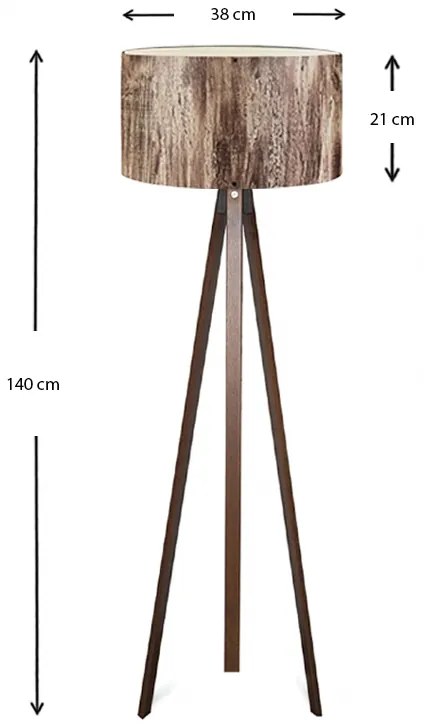 Φωτιστικό δαπέδου Rosling Megapap Mdf/ύφασμα/Pvc χρωμα καρυδί/καφέ 38x21x140εκ.