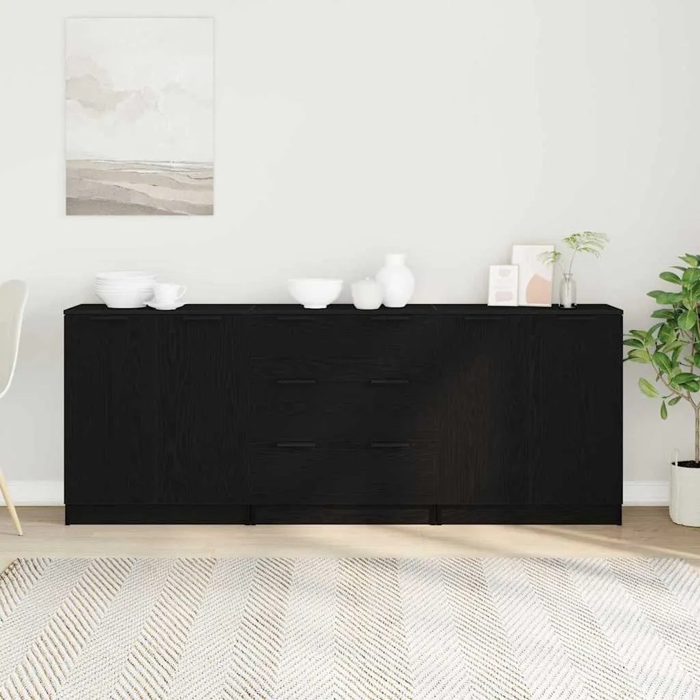 vidaXL Μπουφές Μαύρη Οξυά 180 x 30 x 70 εκ Επεξεργασμένο ξύλο