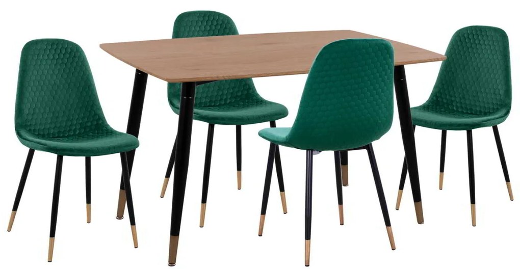 ΣΕΤ ΤΡΑΠΕΖΑΡΙΑΣ 5ΤΜΧ ALIZA HM11196.03 MDF TOP-ΒΕΛΟΥΔΟ ΚΥΠΑΡΙΣΣΙ & ΜΕΤΑΛΛΟ ΜΑΥΡΟ