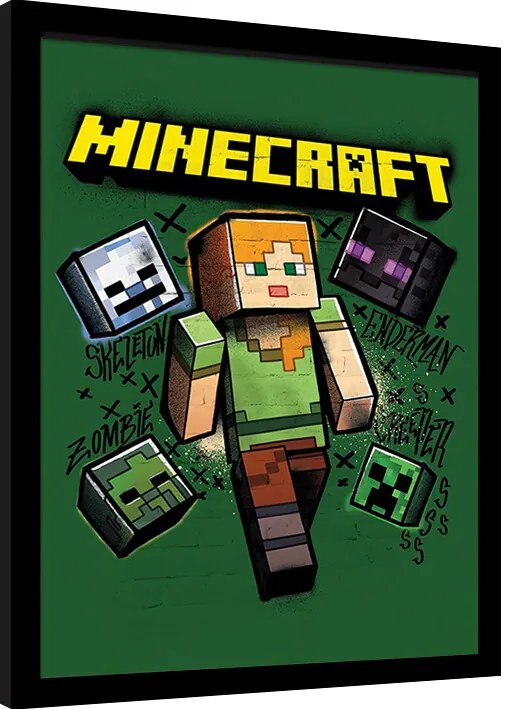 Κορνιζαρισμένη αφίσα Minecraft - Alex