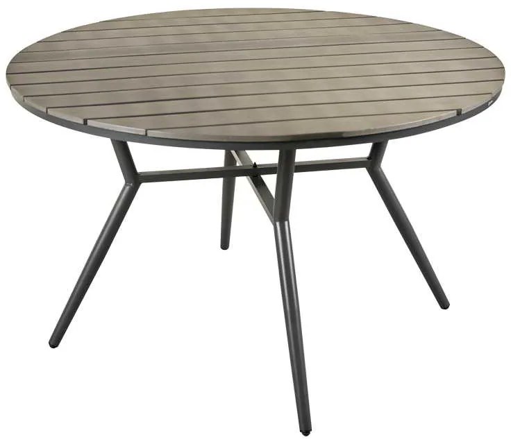 Τραπεζαρία Appa-Moly σετ 5τεμ pakoworld αλουμίνιο και plywood σε ανθρακί απόχρωση Φ120x74εκ