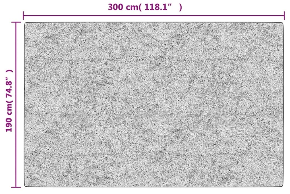 vidaXL Χαλί Πλενόμενο Αντιολισθητικό Μαύρο / Λευκό 190 x 300 εκ.