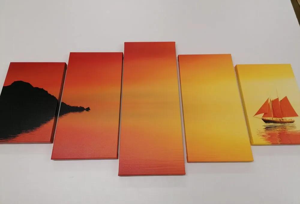 Εικόνα 5 τμημάτων πορτοκαλί ιστιοφόρο - 200x100
