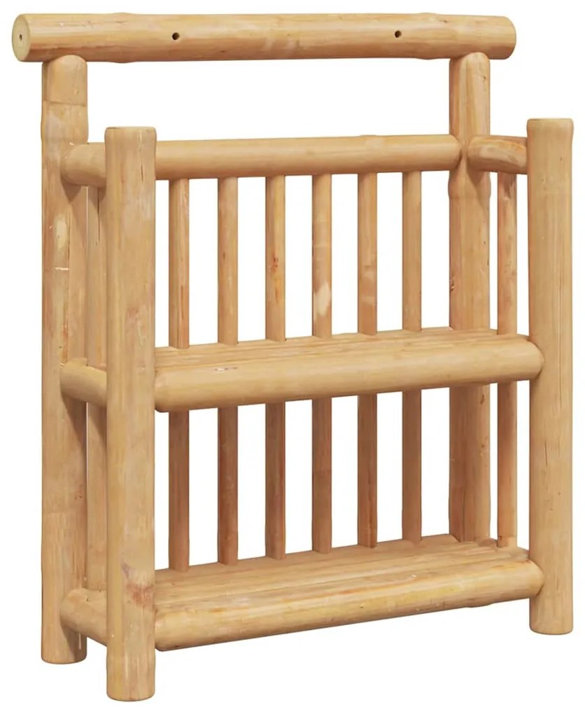 vidaXL Ράφι Τοίχου με ράφι με αποθήκευση Καφέ 40 x 13 x 44 εκ. Μπαμπού