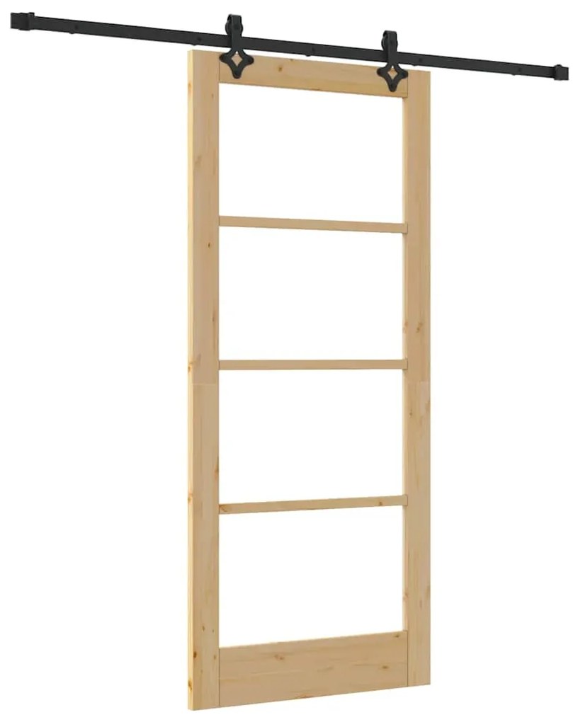 vidaXL Συρόμενη Πόρτα ORKDAL Καφέ 86 x 198.5 cm Ξύλο και μέταλλο