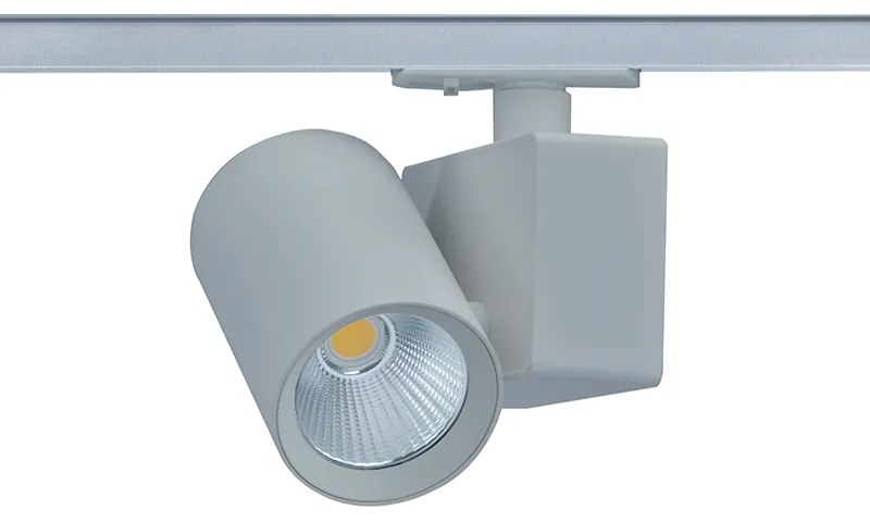 GREY LED TRACK LUMINAIRE 20W 3000K 1-PHASE 34° 2000LM 230V AC Ra80 - LISOR2030G2 - LISOR2030G2