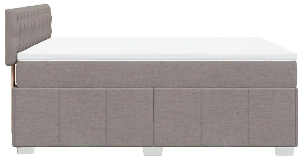 Κρεβάτι Boxspring με Στρώμα Taupe 140x200 εκ. Υφασμάτινο - Μπεζ-Γκρι