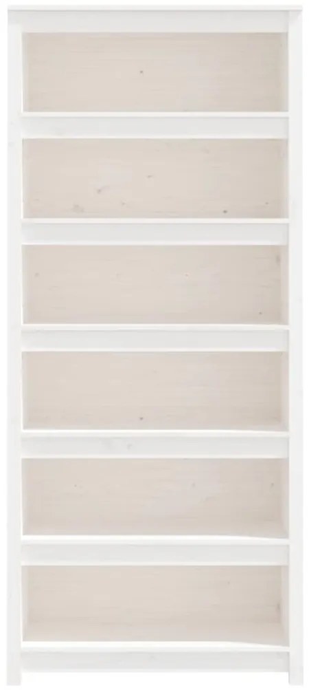 vidaXL Βιβλιοθήκη Λευκή 80x35x183 εκ. από Μασίφ Ξύλο Πεύκου