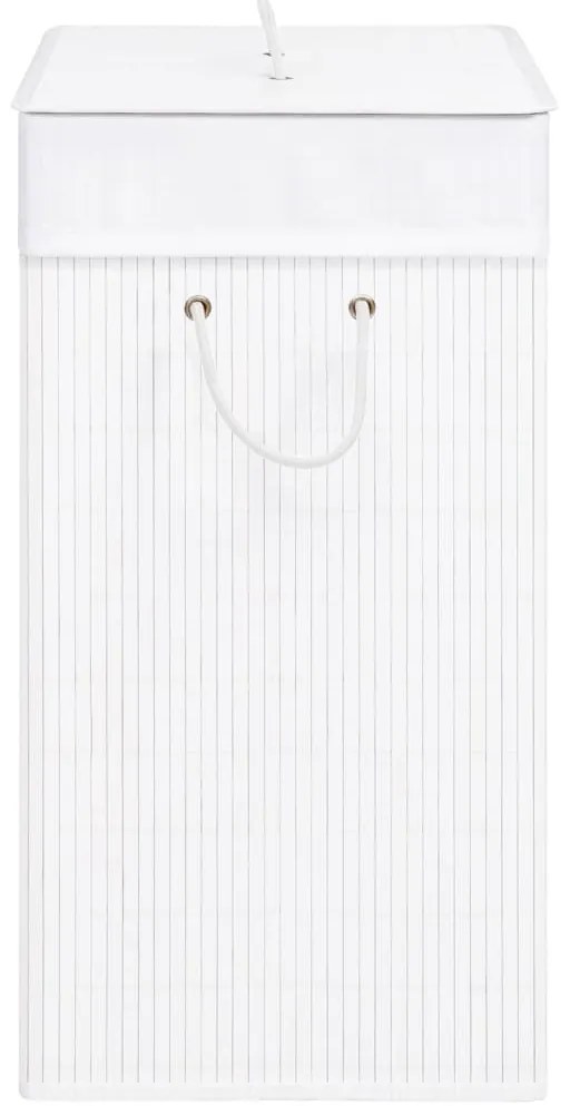 vidaXL Καλάθι Άπλυτων με 1 Τμήμα Λευκό 83 Λίτρα από Μπαμπού