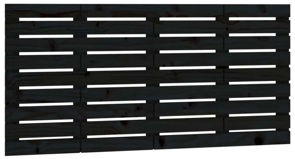 vidaXL Κεφαλάρι Τοίχου Μαύρο 156x3x63 εκ. από Μασίφ Ξύλο Πεύκου