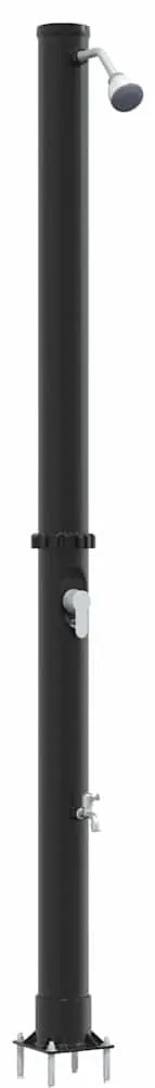 vidaXL Υπαίθρια ηλιακή ντουζιέρα Μαύρο 217 εκ. PVC και Αλουμίνιο