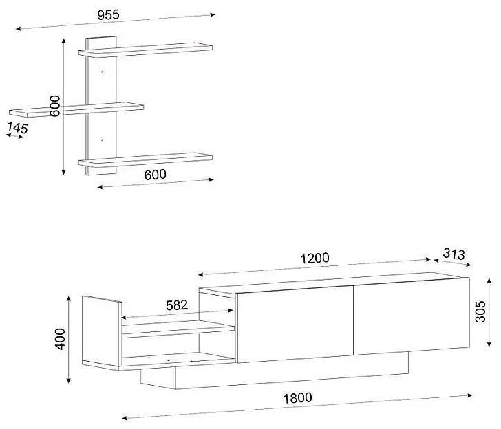 ΣΥΝΘΕΣΗ ΤΗΛΕΟΡΑΣΗΣ EGEMEN MEGAPAP ΧΡΩΜΑ ΛΕΥΚΟ 180X32X40ΕΚ.