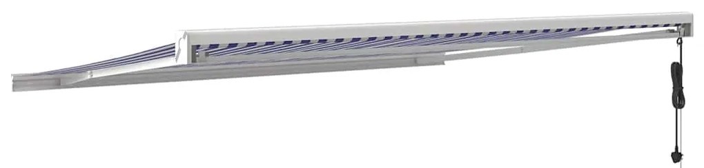 vidaXL Τέντα Πτυσσόμενη Μπλε και Λευκή 4 x 3 μ. Ύφασμα και Αλουμίνιο