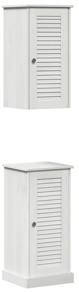 vidaXL Σετ Επίπλων Μπάνιου με ράφι 2 pcs Λευκό αντικέ 37 x 34 x 80 εκ
