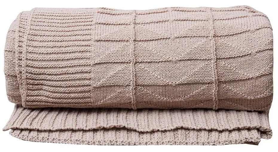 Κουβέρτα Καναπέ Πλεκτή Νόλαν Beige Viopros 125X170 100% Cotton