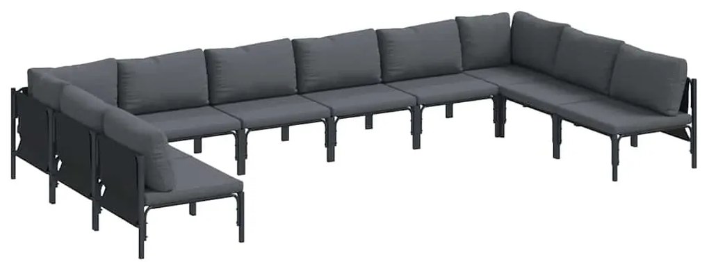 vidaXL Σετ Καναπέ Κήπου 10 pcs Ανθρακί Ατσάλι