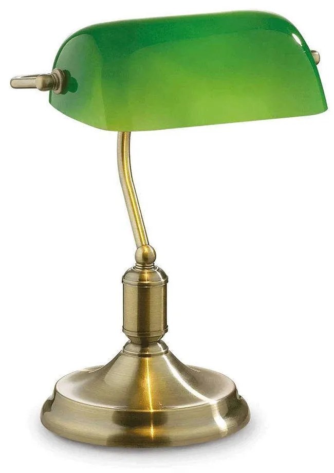 Φωτιστικό Επιτραπέζιο Lawyer 045030 26x38cm 1xE27 60W Antique Gold-Green Ideal Lux