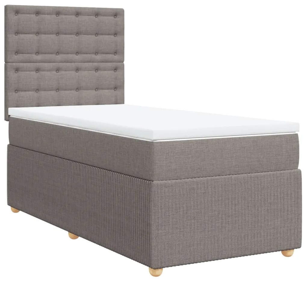 ΚΡΕΒΑΤΙ BOXSPRING ΜΕ ΣΤΡΩΜΑ TAUPE 100 X 200 ΕΚ. ΥΦΑΣΜΑΤΙΝΟ 3291985