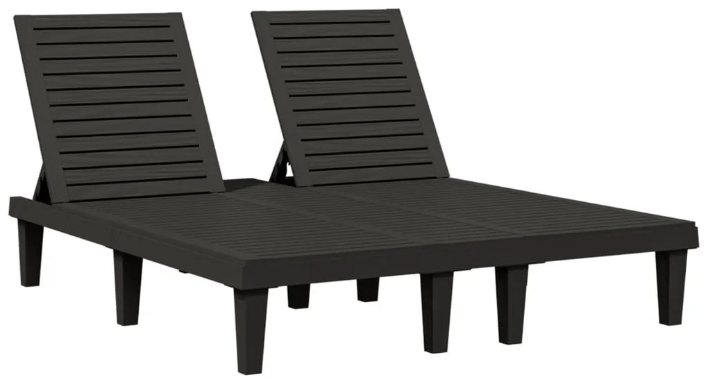 vidaXL Ξαπλώστρα Διπλή Μαύρη 155 x 138 x 83 εκ. από Πολυπροπυλένιο