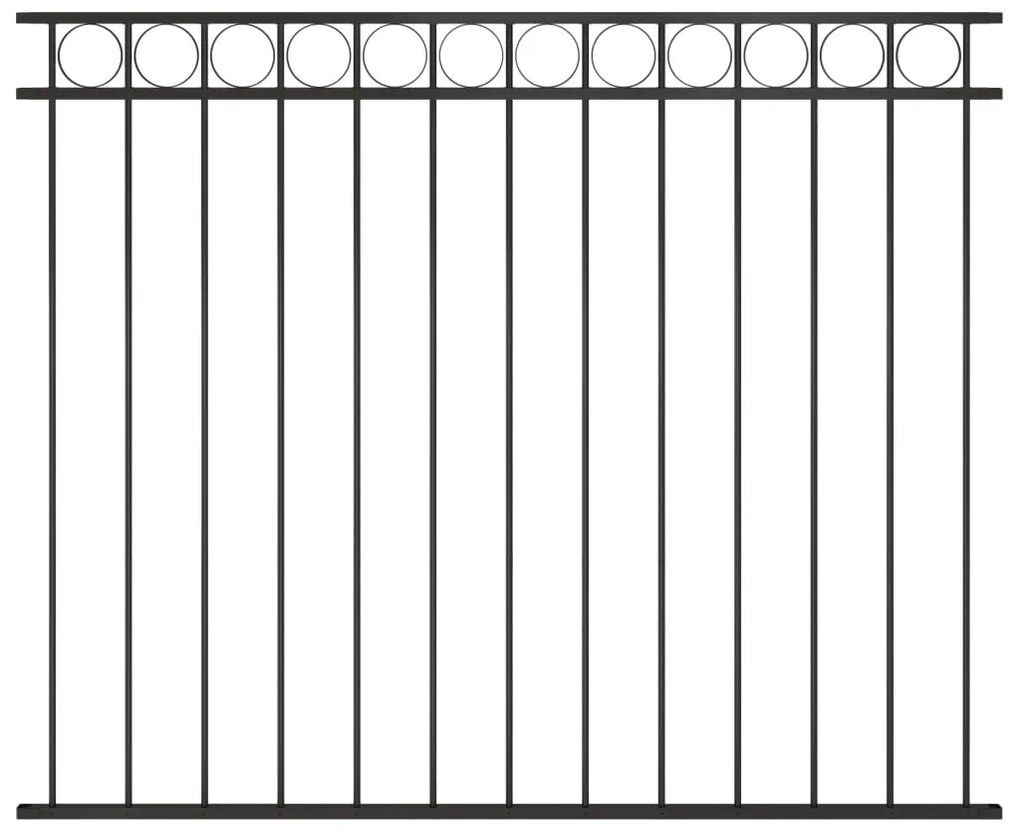 vidaXL Πάνελ Περίφραξης Μαύρο 1,7 x 1,5 μ. από Ατσάλι