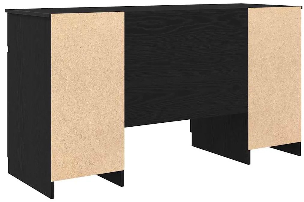 vidaXL Γραφείο με ράφι Μαύρη δρυς 140 x 49 x 76 εκ. Επεξεργασμένο ξύλο
