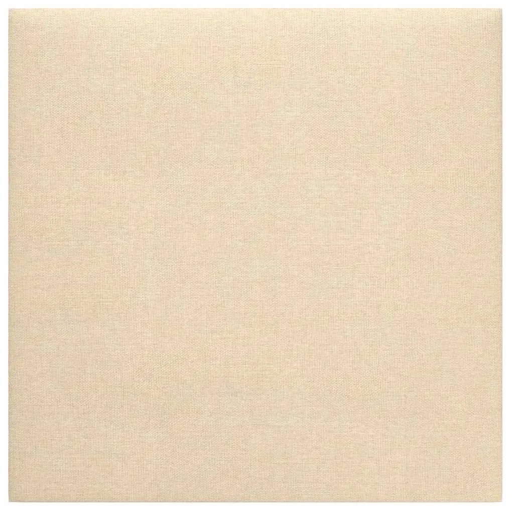 vidaXL Πάνελ Τοίχου 12 τεμ. Κρεμ 30 x 30 εκ. 1,08 μ² Υφασμάτινα