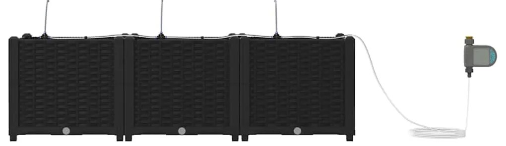 vidaXL Ζαρντινιέρες κήπου Μαύρο 120 x 40 x 37.5 cm Ατσάλι