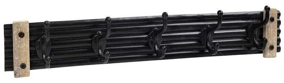 Κρεμάστρα Τοίχου 5 Θέσεων ICY303 62x8,3x12,5cm Black Espiel Metal,Wood