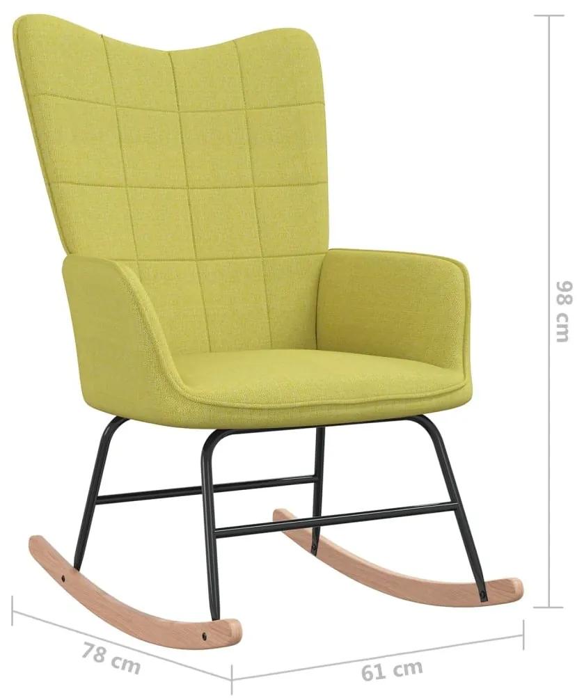 Κουνιστή Πολυθρόνα με Σκαμπό Πράσινη Υφασμάτινη - Πράσινο