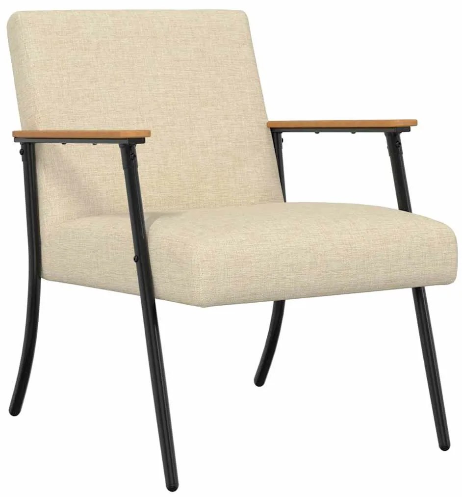 vidaXL Πολυθρόνα Κρεμ 59 x 75 x 78 εκ ύφασμα