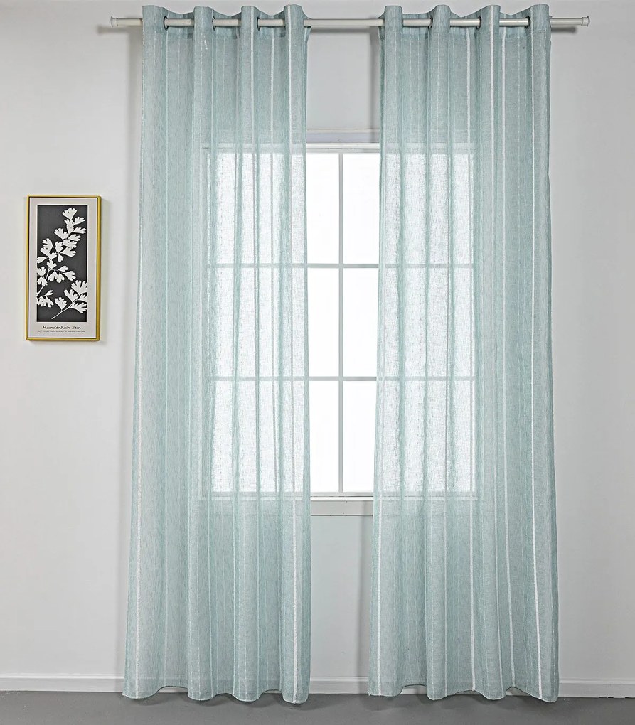 Beauty Home Κουρτίνα γάζα με σενίλ και 8 μεταλλικούς κρίκους Art 8441 140x270 Βεραμάν
