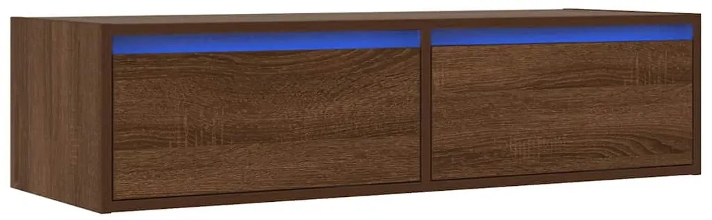 vidaXL Έπιπλο Τηλεόρασης με LED Καφέ Δρυς 100X35,5x25 εκ.
