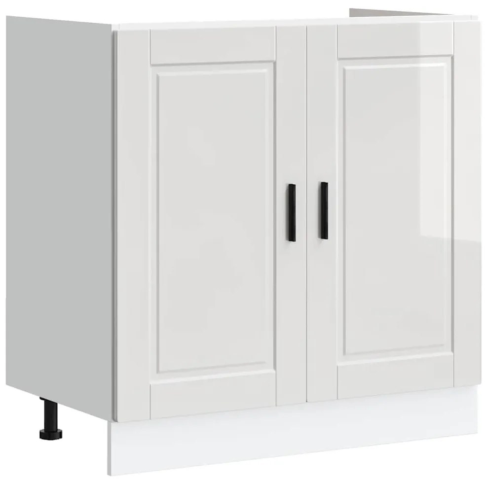 vidaXL Βάση νιπτήρα 2 pcs Λευκό 80 x 46 x 84.5 εκ. Επεξεργασμένο ξύλο