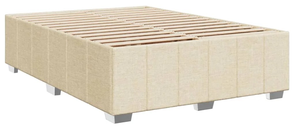 Κρεβάτι Boxspring με Στρώμα Κρεμ 140x190 εκ. Υφασμάτινο - Κρεμ