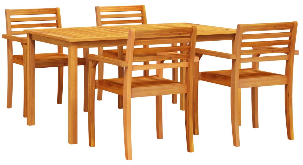 vidaXL Σετ Τραπεζαρίας 5 pcs Φυσικό Καφέ 150 x 90 x 74 cm