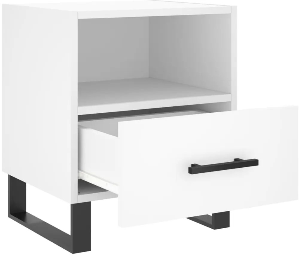 vidaXL Κομοδίνα 2 τεμ. Λευκά 40 x 35 x 47,5 εκ. από Επεξεργασμένο Ξύλο
