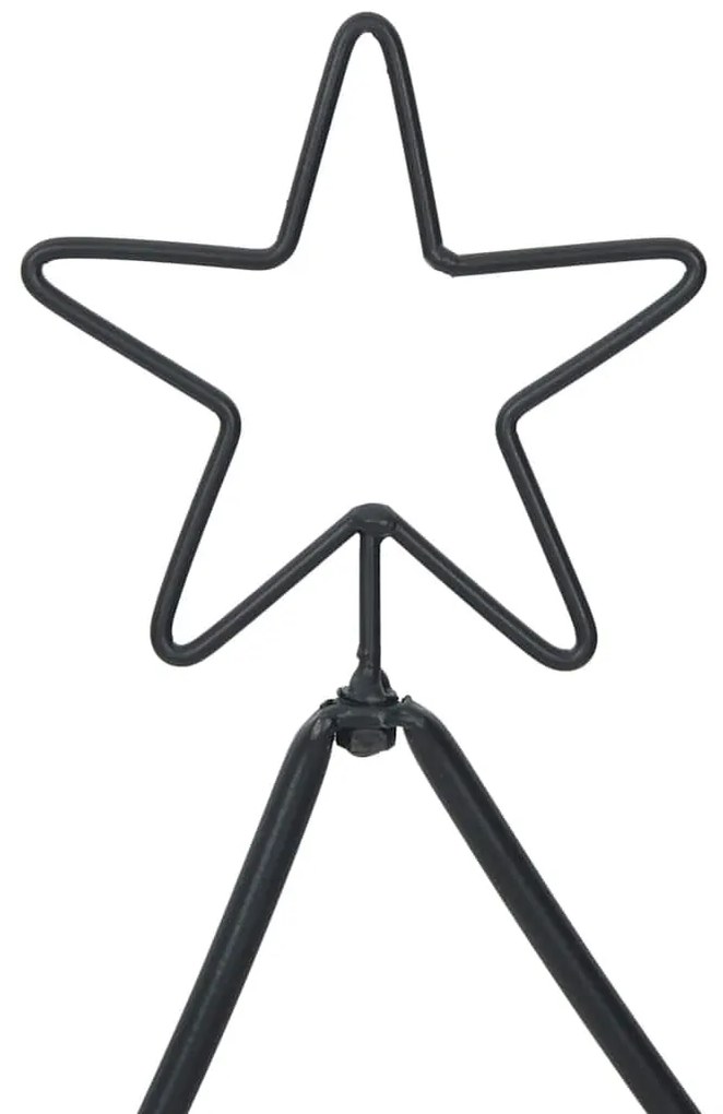 vidaXL Μεταλλικό χριστουγεννιάτικο δέντρο με βάση Μαύρο 210 cm Ατσάλι