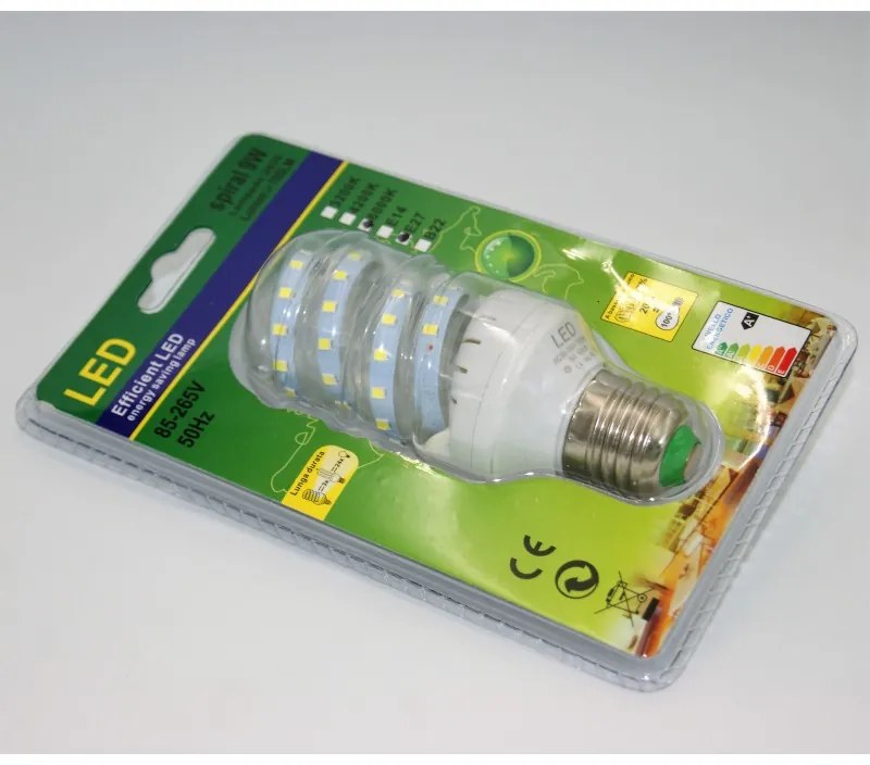 LED ΛΑΜΠΑ ΣΠΙΡΑΛ E27 9W 6000K 1213-1213