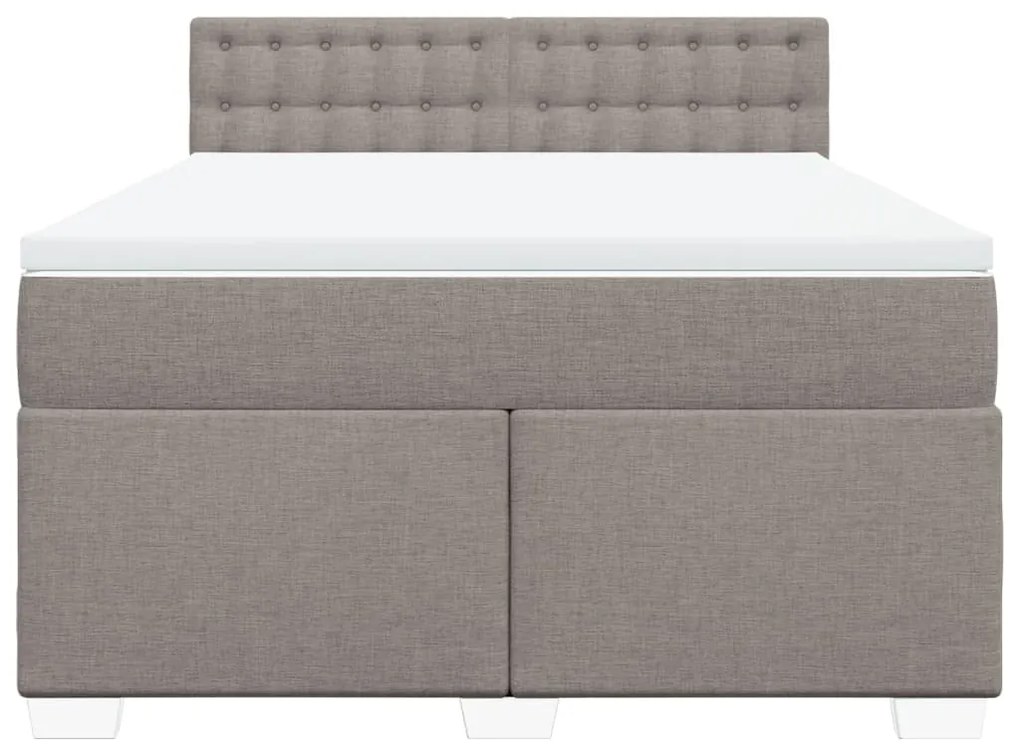 vidaXL Κρεβάτι Boxspring με Στρώμα Taupe 160x200 εκ. Υφασμάτινο