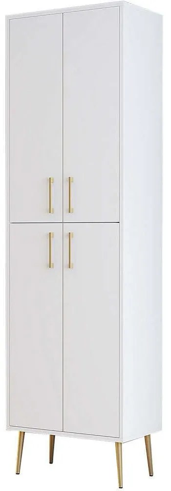 Παπουτσοθήκη Berlin 845HCT5523 60x35x202cm White-Gold Μοριοσανίδα, Μελαμίνη