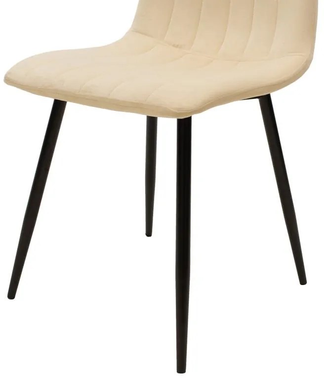 Καρέκλα Τραπεζαρίας Noor σε Μπέζ Βελούδο και Μαύρο Μεταλλικό πόδι 44x53x86εκ. 4αδα 44x53x86 εκ.