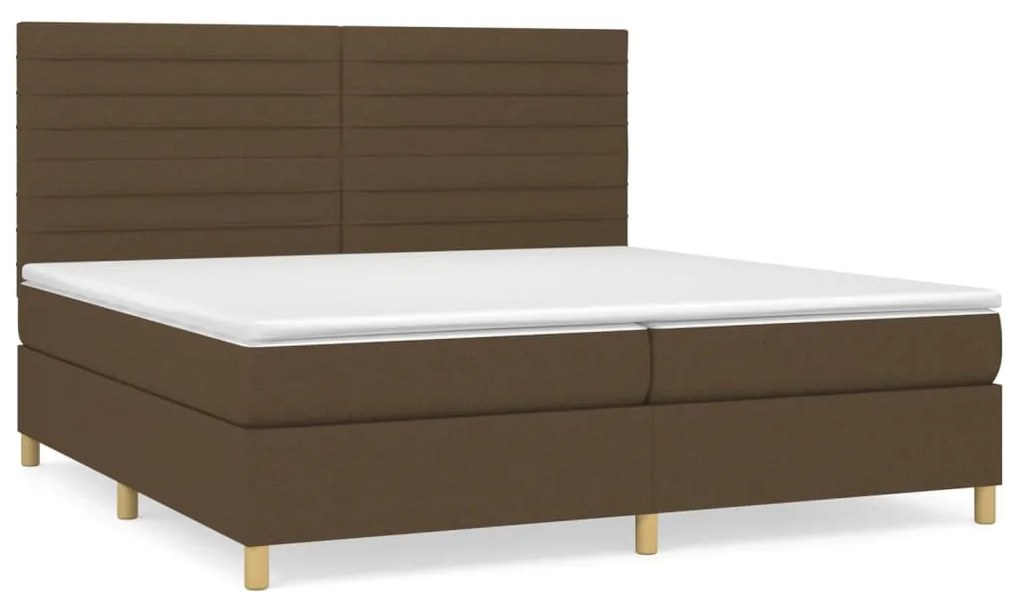 ΚΡΕΒΑΤΙ BOXSPRING ΜΕ ΣΤΡΩΜΑ ΣΚΟΥΡΟ ΚΑΦΕ 200X200 ΕΚ. ΥΦΑΣΜΑΤΙΝΟ 3142444